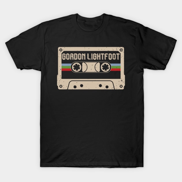 Gordon Lightfoot Vintage Cassette Tape T-Shirt by konealfares